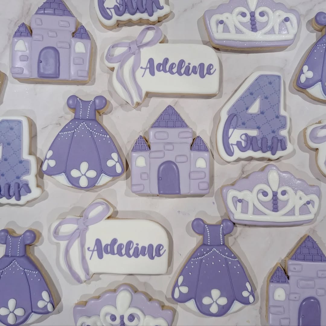 Sofia the First princess birthday cookies