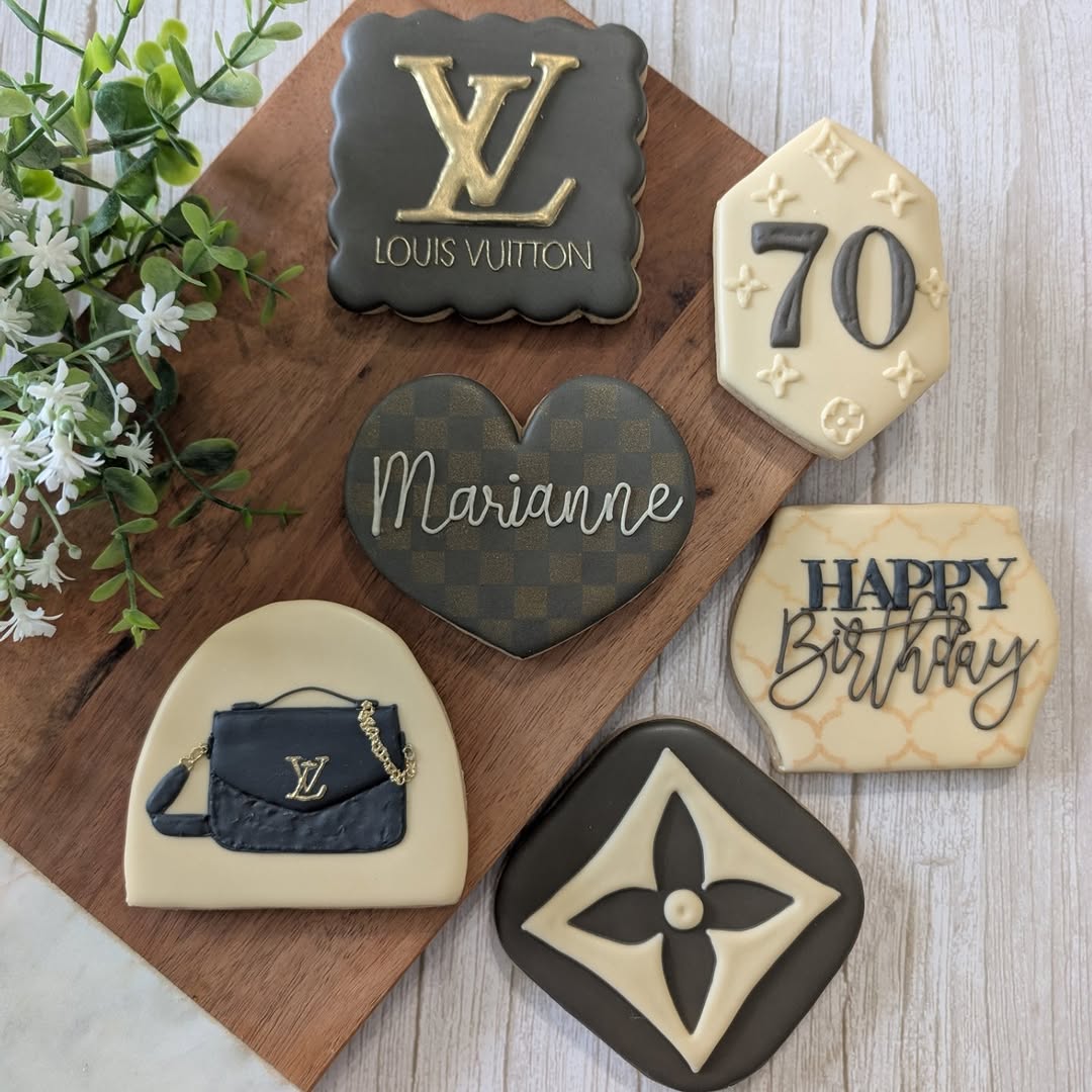 Louis Vuitton luxury 70th birthday cookies