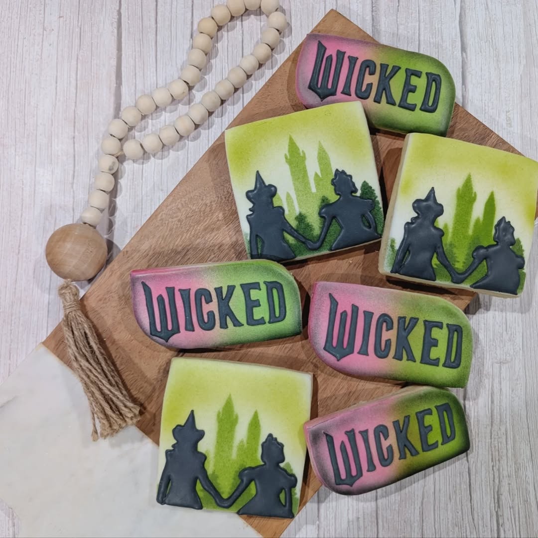 Wicked the musical themed cookies