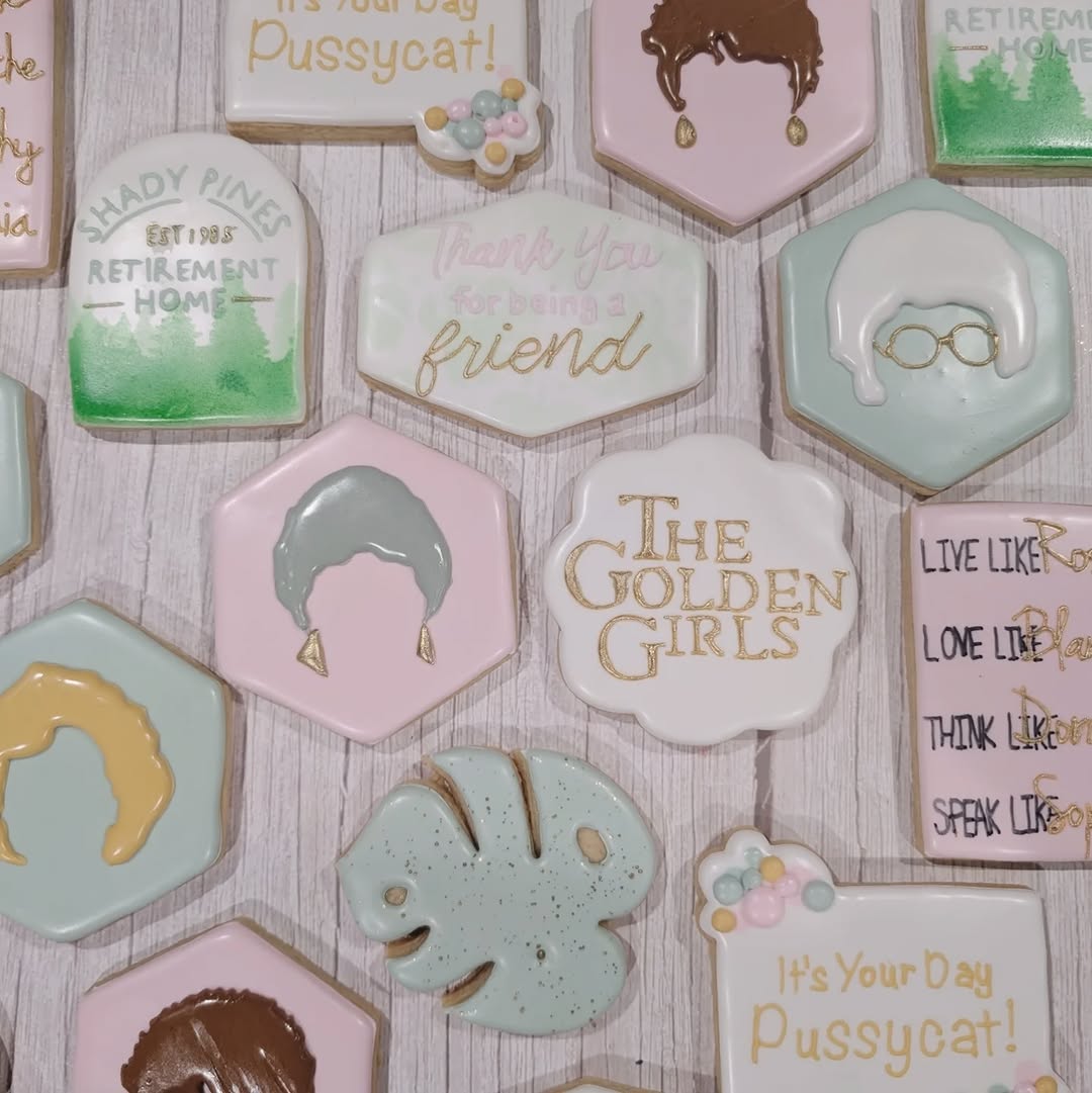 Golden Girls themed birthday cookies