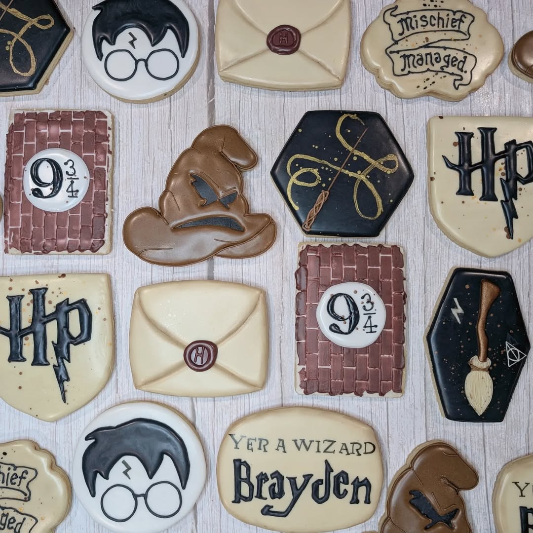 Harry Potter themed birthday cookies