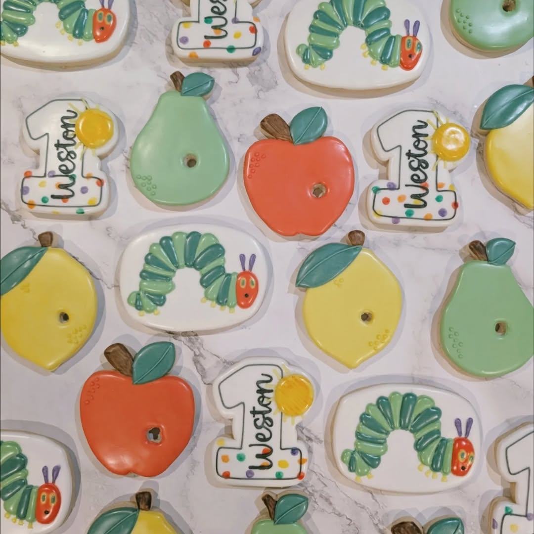Very Hungry Caterpillar birthday cookies