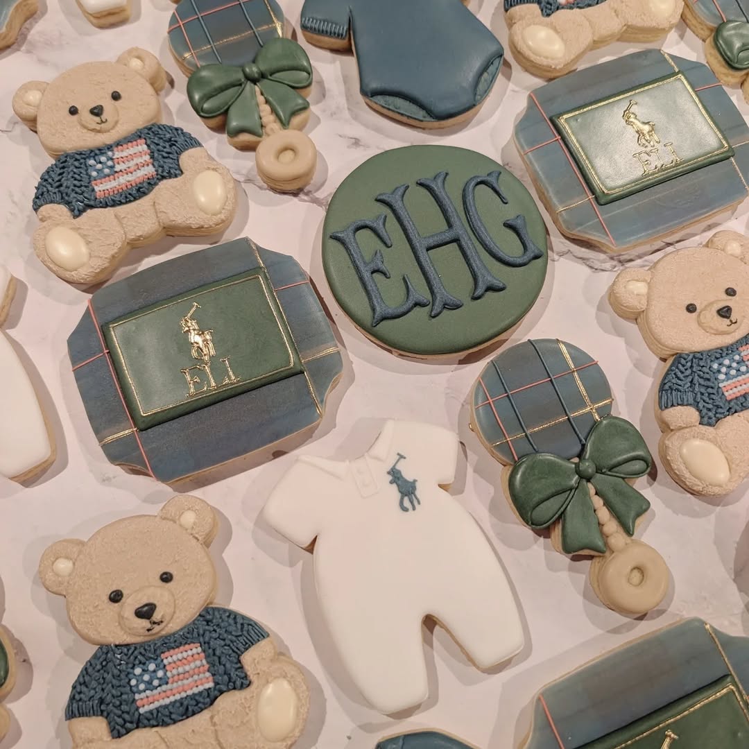 Beautifully decorated custom sugar cookies